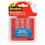 Scotch; Reusable Adhesive Strips, 1 inch; x 3 inch;, Pack Of 6