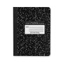 Roaring Spring Composition Book - 80 Sheets - Printed - Sewn - 15 lb Basis Weight 7.50 inch; x 9.75 inch; - Black Cover Marble - 1Each