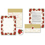 Great Papers! Holiday Seal & Send Invitations, 8 1/2 inch; x 11 inch;, Poinsettia Swirl, Pack Of 50