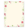 Great Papers! Holiday Stationary, 8 1/2 inch; x 11 inch;, Red And Green Flakes, Pack Of 80