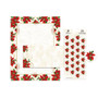 Great Papers! Holiday Stationery Kit, 8 1/2 inch; x 11 inch;, Poinsettia Swirl, Set Of 25