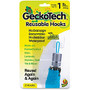 Duck GeckoTech Reusable Hook - 1 lb (453.6 g) Capacity - for Plasterboard, Tile, Laminate, Glass, Stainless Steel, Painted Surface, Hard Surface, Smooth Surface, Nonporous Surface - Synthetic Rubber - Clear - 1 / Pack