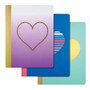 Divoga; Composition Notebook, Hearts Collection, Wide Ruled, 160 Pages (80 Sheets), Assorted Colors