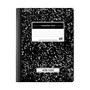 Office Wagon; Brand Composition Book, 7 1/2 inch; x 9 3/4 inch;, Wide-Ruled, 100 Sheets, Black/White Marble, Pack Of 3