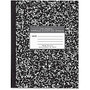 Roaring Spring Wide-Ruled 50-Sheet Composition Book - 50 Sheets - Printed - Sewn/Tapebound - 15 lb Basis Weight 7.50 inch; x 9.75 inch; - White Paper - Black Cover Marble - SBS Board Cover - 1Each