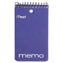 Mead Coil Memo Notebook - 60 Sheets - Printed - Wire Bound - 15 lb Basis Weight - 3 inch; x 5 inch; - White Paper