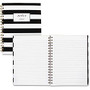 Cambridge Notebook - Printed - Twin Wirebound - Both Side Ruling Surface - Ruled - Black & White Cover Stripe - 1Each