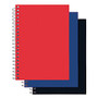 Office Wagon; Brand Poly Cover Wirebound Notebook, 5 inch; x 7 inch;, College Ruled, 100 Sheets, Assorted Colors (No Color Choice), Pack Of 3