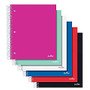 Office Wagon; Brand Stellar Notebook, 10 1/2 inch; x 8 inch;, 5 Subject, Wide Ruled, Assorted Colors, 200 Sheets