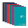 Office Wagon; Brand Wirebound Notebook, Perforated, 6 inch; x 9 1/2 inch;, 3 Subjects, College Ruled, 150 Sheets, Assorted Colors (No Color Choice)