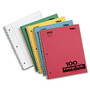 TOPS 1-Subject Notebook - 100 Sheets - Printed - Wire Bound - Letter 8.50 inch; x 11 inch; - Assorted Paper - Red, Blue, Yellow, Green Cover - Pressboard Cover - 1Each