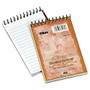 TOPS&trade; Second Nature; 30% Recycled Top Opening Memo Book, 3 inch; x 5 inch;, 1 Subject, Narrow Ruled, 50 Sheets, White