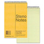 Rediform National Wirebound Steno Notebook - 60 Sheets - Printed - Wire Bound - 16 lb Basis Weight 6 inch; x 9 inch; - Green Paper - Brown Cover - 1Each