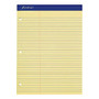 Ampad; Perforated 3-Hole Punched Dual Writing Pad, 8 1/2 inch; x 11 3/4 inch;, Canary, 100 Sheets Per Pad