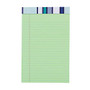 Office Wagon; Brand Fashion Legal Note Pad, 5 inch; x 8 inch;, Narrow Rule, 100 Pages (50 Sheets), Stripe/Green