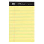 Office Wagon; Brand Perforated Pads, 5 inch; x 8 inch;, Narrow Ruled, 100 Pages (50 Sheets), 100% Recycled, Canary, Pack Of 6
