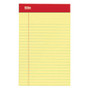 Office Wagon; Brand Perforated Writing Pads, 5 inch; x 8 inch;, Narrow Ruled, 50 Sheets, Canary, Pack Of 12 Pads