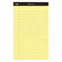 Office Wagon; Brand Professional Legal Pad, 8 1/2 inch; x 14 inch;, Canary, Legal Ruled, 50 Sheets, 4 Pads/Pack