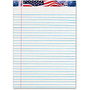 TOPS American Pride Writing Tablets - 50 Sheets - Printed - Legal Ruled - 16 lb Basis Weight - 8.50 inch; x 11.75 inch; - White Paper - 12 / Pack