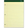 TOPS Double Docket Legal Pad, 8 1/2 inch; x 11.75 inch;, Canary, 100 Sheets