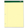 TOPS Perforated 3-Hole Punched Legal Pad - Printed - Stapled/Glued - Legal 8.50 inch; x 14 inch; - Canary Paper - 1 / Pad