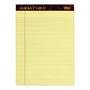 TOPS; Docket; Gold Perforated Writing Pads, 8 1/2 inch; x 11 3/4 inch;, Narrow Ruled, 50 Sheets, Canary, Pack Of 6 Pads