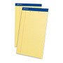 TOPS&trade; 2-Hole Punched Perforated Writing Pads, 8 1/2 inch; x 14 inch;, Legal Ruled, 50 Sheets, Canary, Pack Of 12 Pads