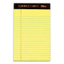 TOPS&trade; Docket; Gold Premium Writing Pads, 5 inch; x 8 inch;, Legal Ruled, 50 Sheets, Canary, Pack Of 12 Pads