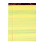 TOPS&trade; Docket; Gold Premium Writing Pads, 8 1/2 inch; x 11 3/4 inch;, Legal Ruled, 50 Sheets, Canary, Pack Of 6 Pads