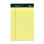 TOPS&trade; Docket; Perforated Writing Pad, 5 inch; x 8 inch;, Legal Ruled, 50 Sheets, Canary