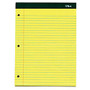 TOPS&trade; Docket; Writing Pads, 3-Hole Punched, 8 1/2 inch; x 11 3/4 inch;, Narrow Ruled, 100 Sheets, Canary, Pack Of 2 Pads