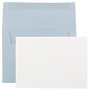 JAM Paper; A7 Stationery Set, 5 1/4 inch; x 7 1/4 inch;, Baby Blue/White, Set Of 25 Cards And 25 Envelopes