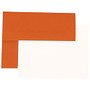 JAM Paper; A7 Stationery Set, 5 1/4 inch; x 7 1/4 inch;, Dark Orange/White, Set Of 25 Cards And 25 Envelopes