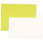 JAM Paper; A7 Stationery Set, 5 1/4 inch; x 7 1/4 inch;, Ultra Lime/White, Set Of 25 Cards And 25 Envelopes