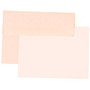 JAM Paper; Stationery Set, 4 3/4 inch; x 6 1/2 inch;, 30% Recycled, Pink/White, Set Of 25 Cards And Envelopes