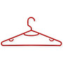 Honey-Can-Do Plastic Tubular Hangers, Red, Pack Of 60
