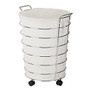 Honey-Can-Do Rolling Laundry Hamper, 25 inch;, Chrome/Natural