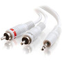 C2G 6ft One 3.5mm Stereo Male to Two RCA Stereo Male Audio Y-Cable - White