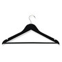 Honey-Can-Do Wood Hangers, Curved Wide-Shoulder Suit, Ebony, Pack Of 8