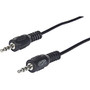 Manhattan 3.5mm Stereo Male to Male Audio Cable, 3', Black, Retail Pkg