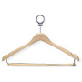 Honey-Can-Do Wood Hotel Suit Hangers With Pant Bars, 9 inch;H x 1/2 inch;W x 17 1/4 inch;D, Maple, Pack Of 24