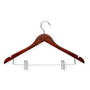 Honey-Can-Do Wood Suit Hangers With Clips, Cherry, Pack Of 12