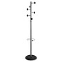 Lorell 6' Modern-style Umbrella/Coat Rack - 6 Pegs - for Coat, Hat, Jacket, Umbrella - Metal, Plastic, Iron - Silver - 1 Each