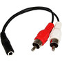 StarTech.com 6in Stereo Audio Cable - 3.5mm Female to 2x RCA Male