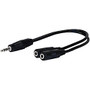 Steren 6in 3.5mm 4C Stereo Plug to 2-3.5mm 3C Stereo Jack Y Splitter Audio Cable