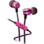 iHome IB18 In-Ear Earbud Headphones With Mic, Pink