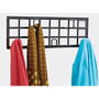 Safco Grid Coat Rack, 5-Hook, 6 3/4 inch;H x 21 1/2 inch;W x 2 1/4 inch;D, Black