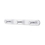 Safco Rounded Design Coat Hooks, 2 inch;H x 18 inch;W x 2 5/8 inch;D, Silver