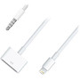 4XEM 30 Pin to 8 Pin Adapter with Audio for Ipads and iphones White