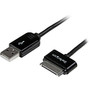 StarTech.com 1m (3 ft) Black Apple? 30-pin Dock Connector to USB Cable for iPhone / iPod / iPad with Stepped Connector